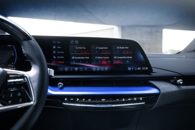 The 2026 OPTIQ-V Display Screen Displaying the V-Mode Settings | Michael Hohl Cadillac in Carson City NV