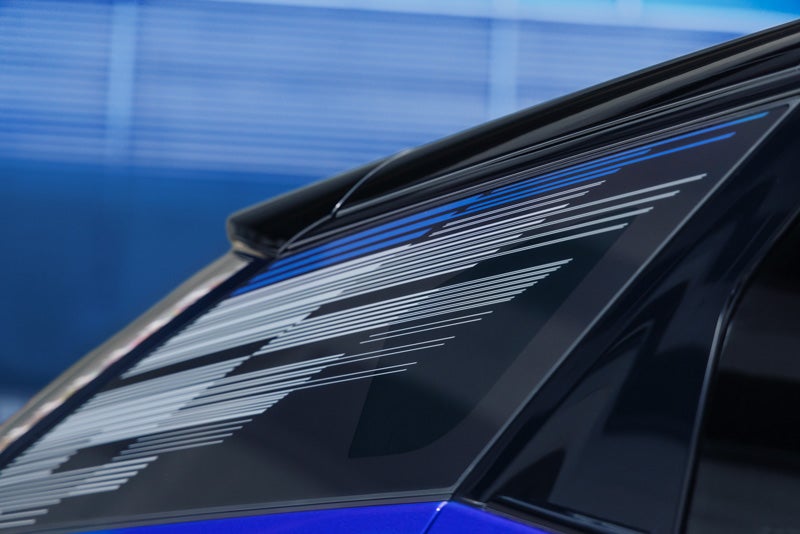 Close-up of the Modern Pattern on the 2026 OPTIQ-V Rear Quarter Glass | Michael Hohl Cadillac in Carson City NV